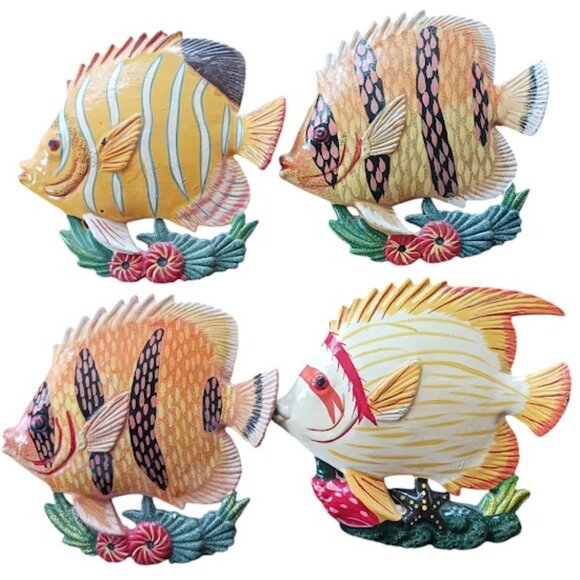 Tropical Angel Fish Set of Four Figurines/Decor - Picture 1 of 10